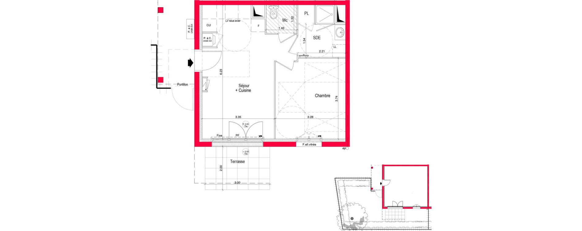 Appartement T2 de 39,70 m2 &agrave; Saran Centre