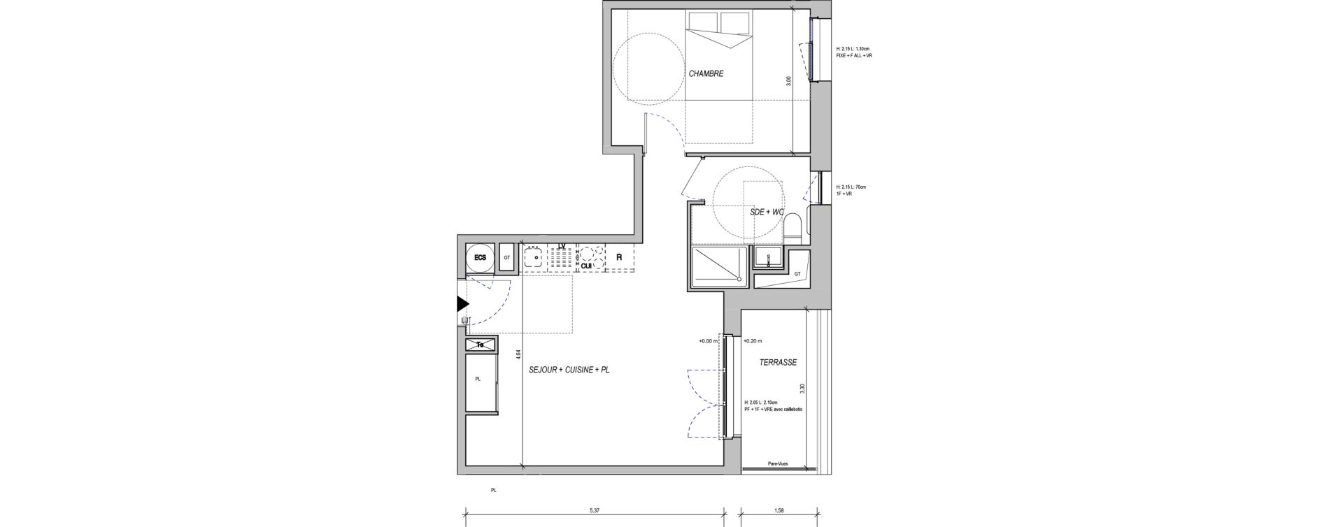 Appartement T2 de 43,54 m2 &agrave; Saran Centre