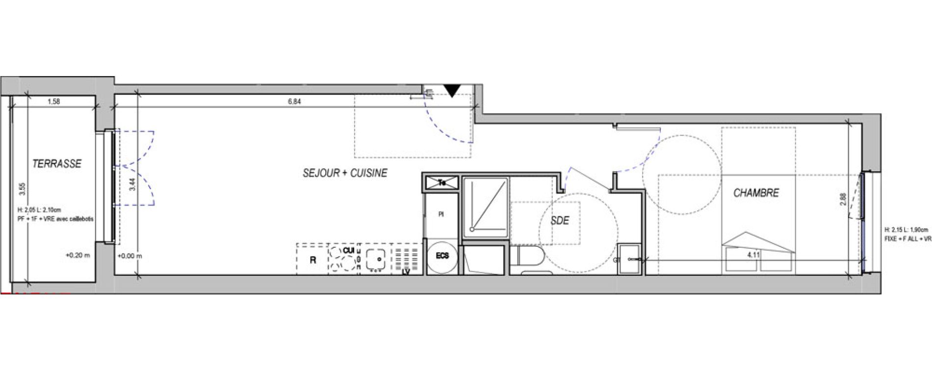 Appartement T2 de 43,19 m2 &agrave; Saran Centre