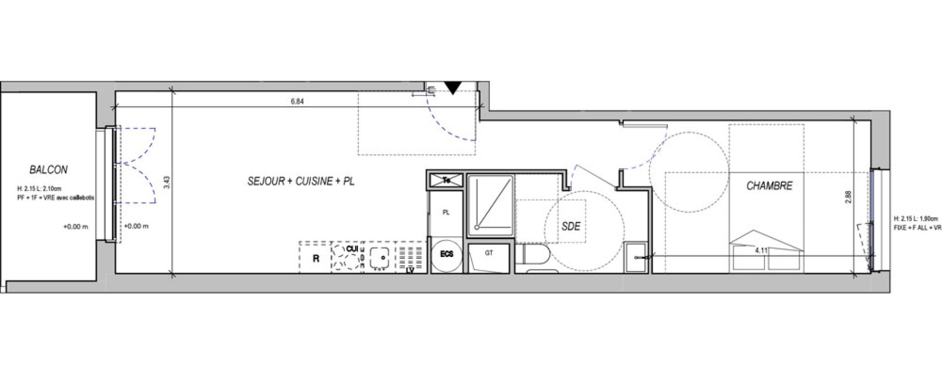 Appartement T2 de 43,13 m2 &agrave; Saran Centre