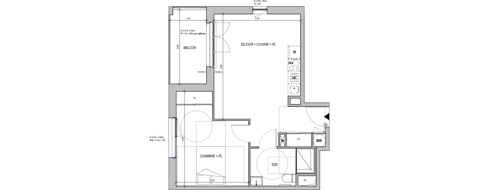 Appartement T2 de 44,26 m2 &agrave; Saran Centre