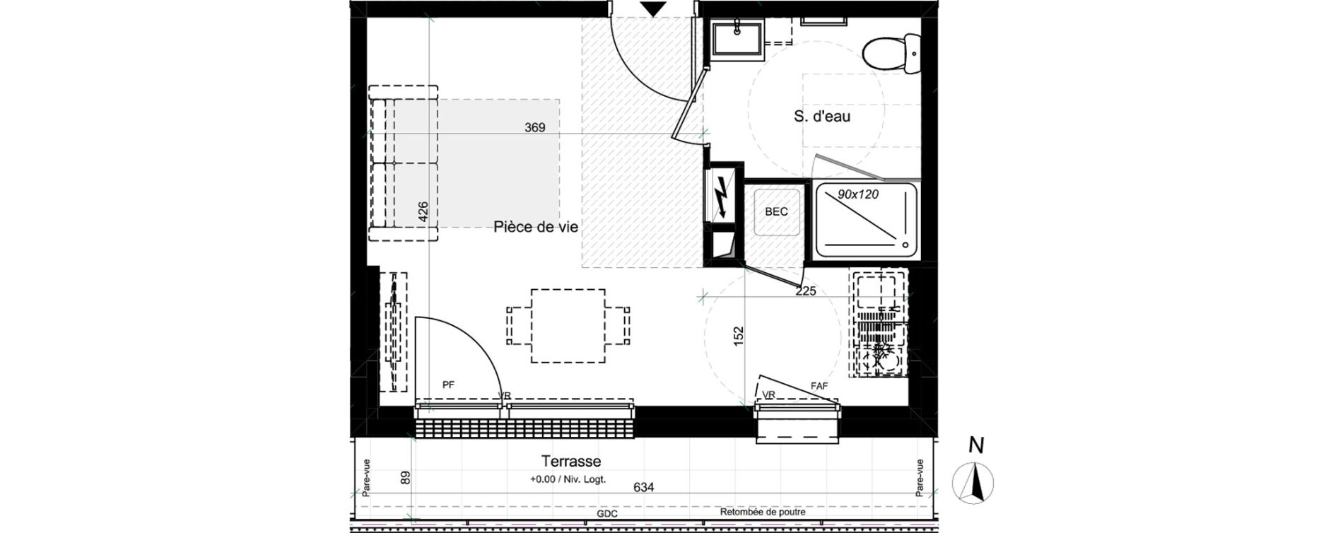 Appartement T1 de 24,64 m2 &agrave; Saran Centre