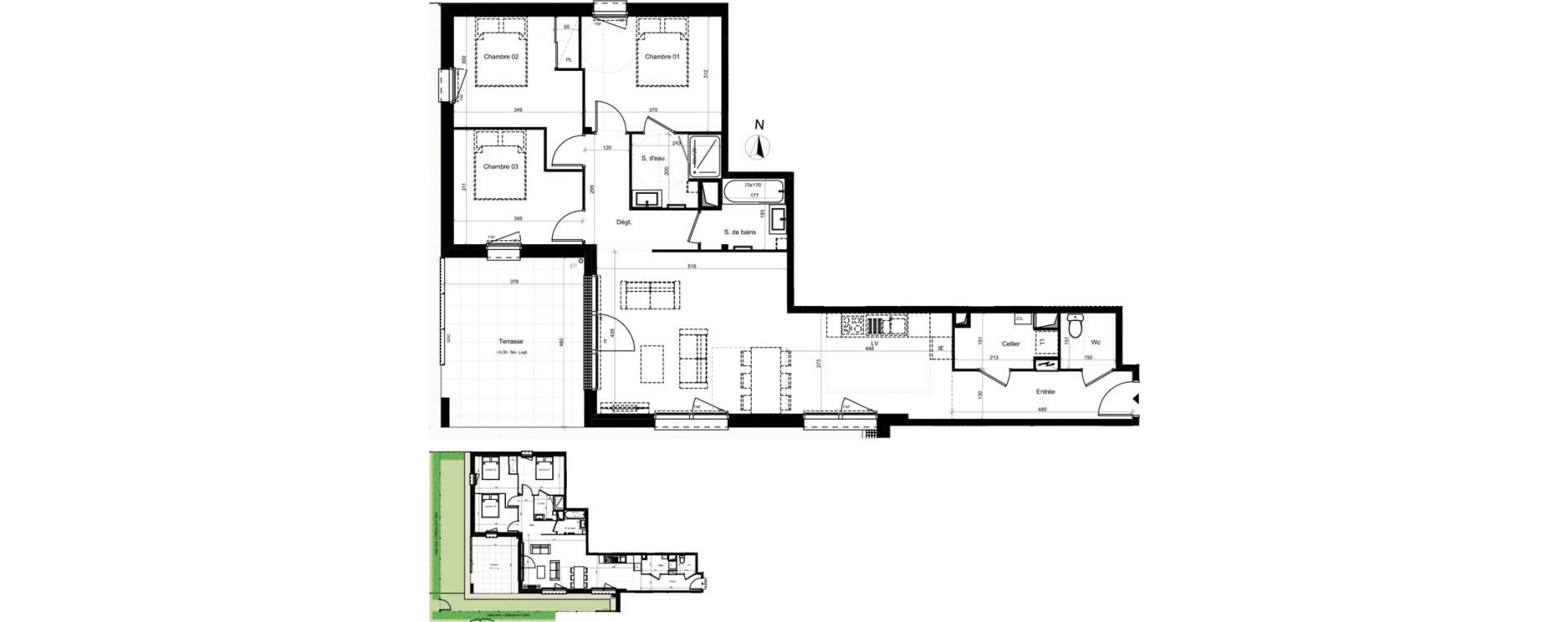Appartement T4 de 93,98 m2 &agrave; Saran Centre