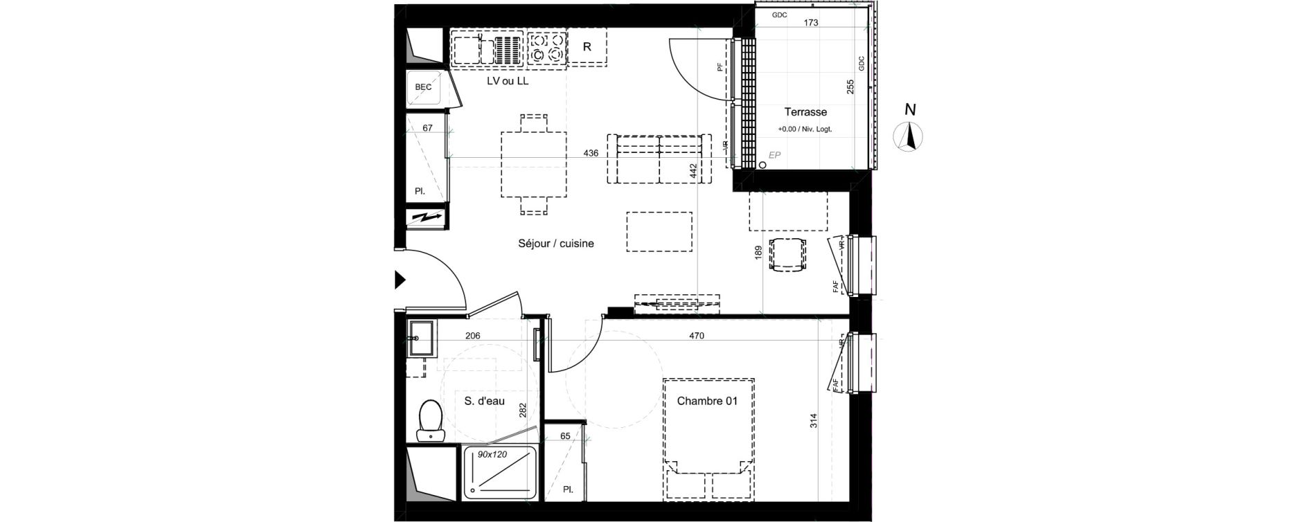 Appartement T2 de 43,10 m2 &agrave; Saran Centre