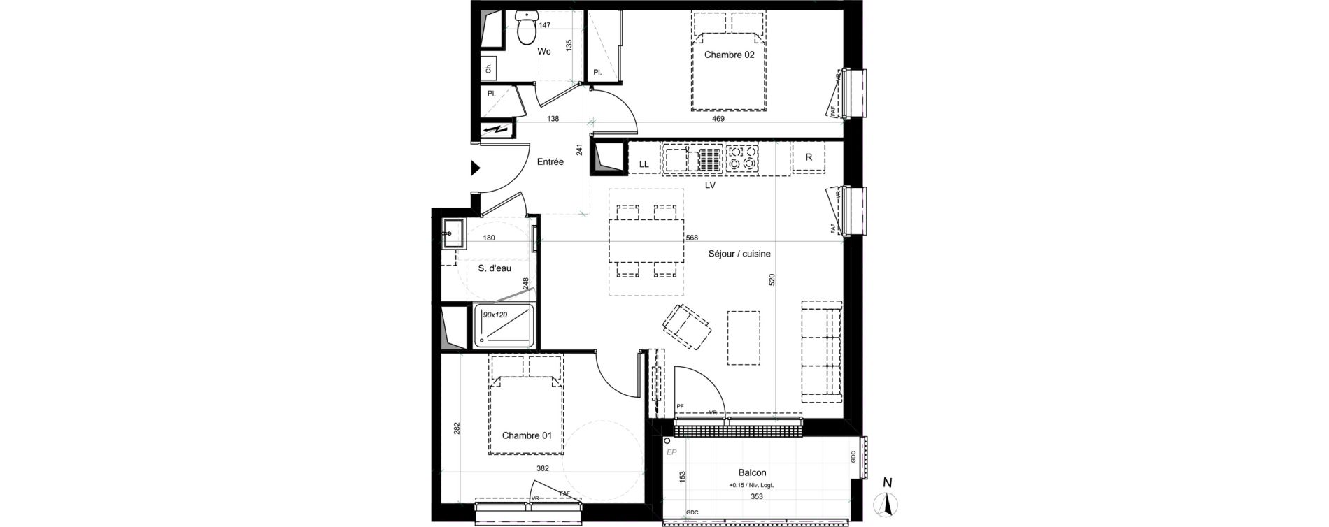 Appartement T3 de 58,21 m2 &agrave; Saran Centre