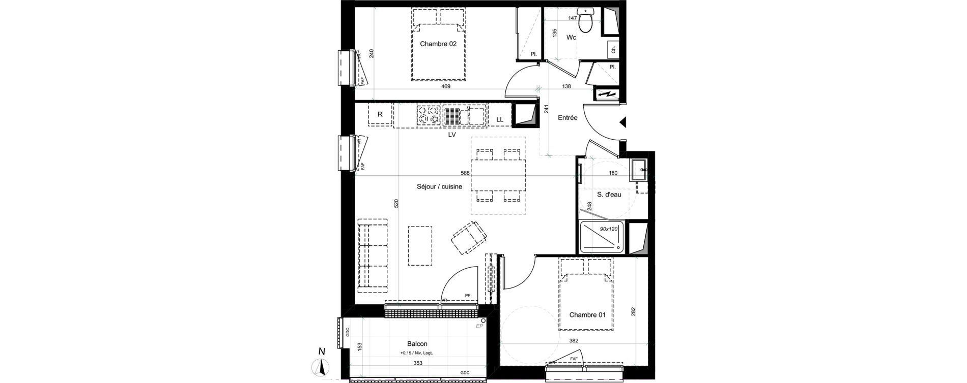 Appartement T3 de 58,21 m2 &agrave; Saran Centre