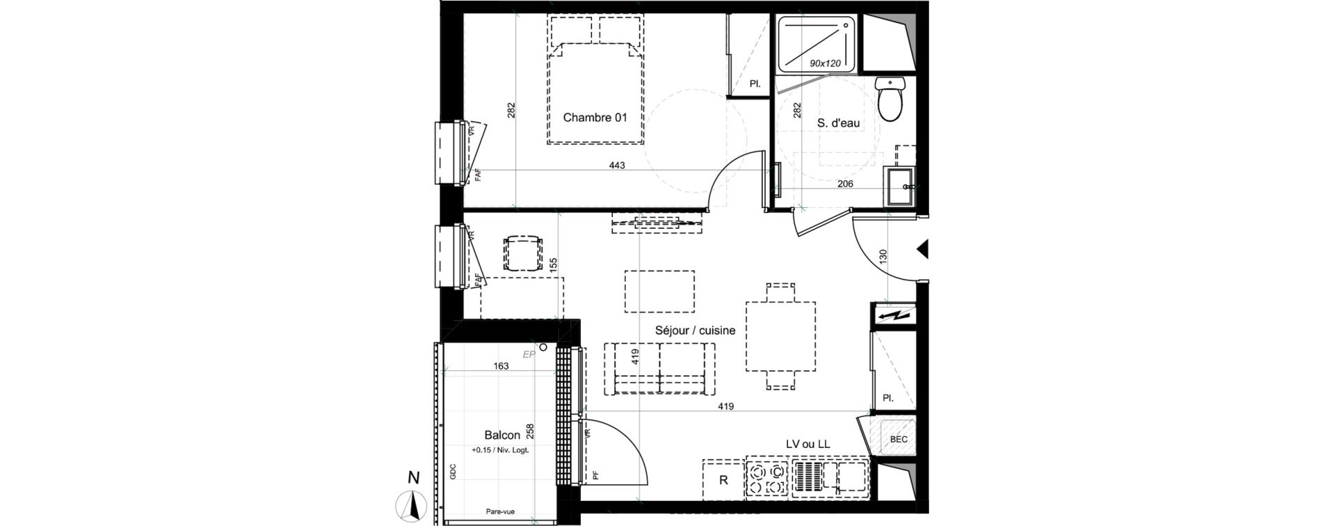 Appartement T2 de 39,92 m2 &agrave; Saran Centre