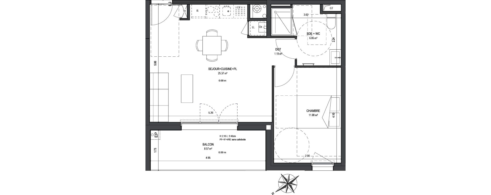 Appartement T2 de 44,50 m2 &agrave; Saran Centre