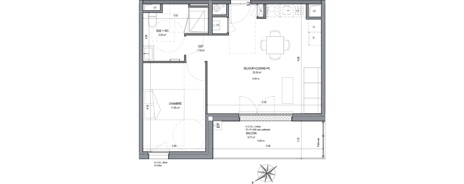 Appartement T2 de 44,12 m2 &agrave; Saran Centre