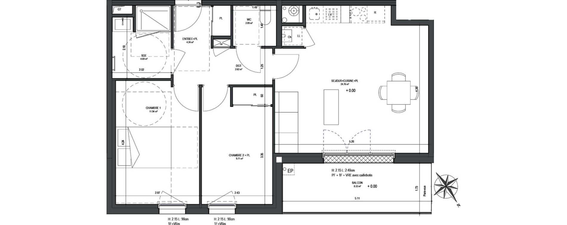 Appartement T3 de 60,06 m2 &agrave; Saran Centre