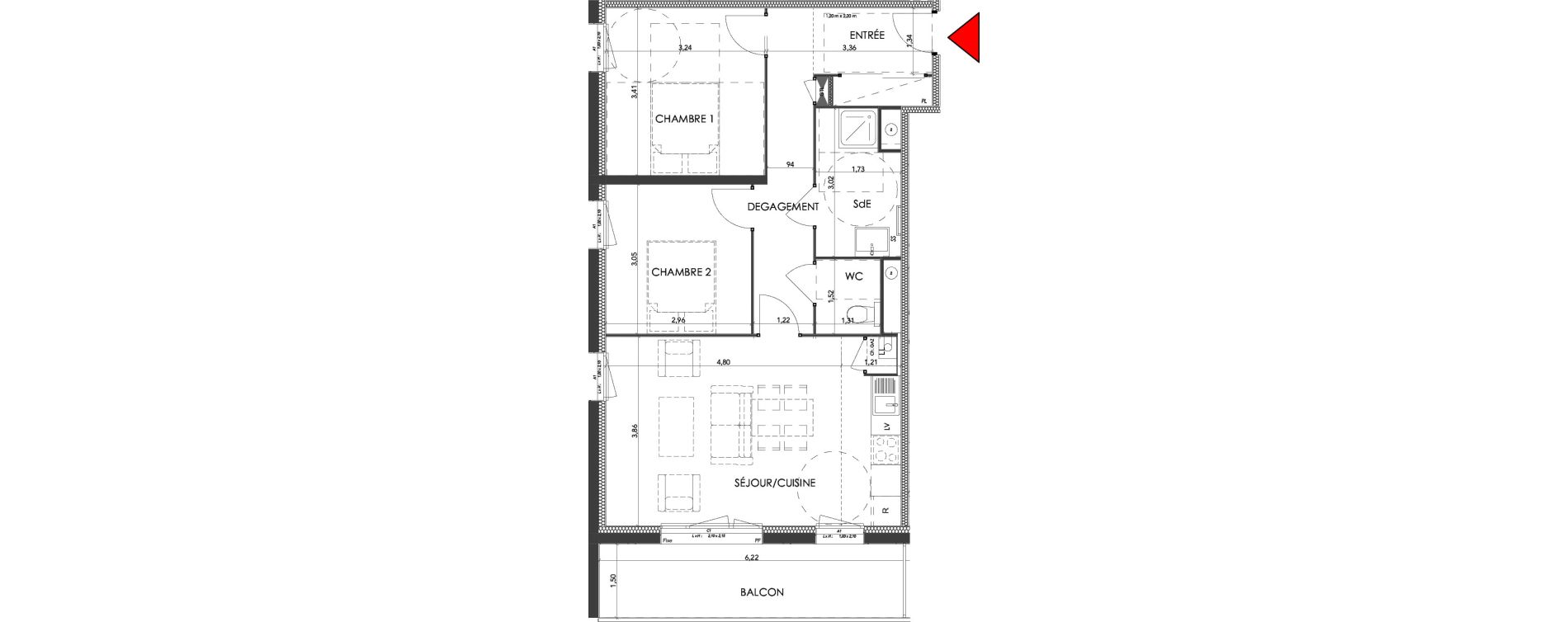 Appartement T3 de 61,67 m2 &agrave; Saran Centre
