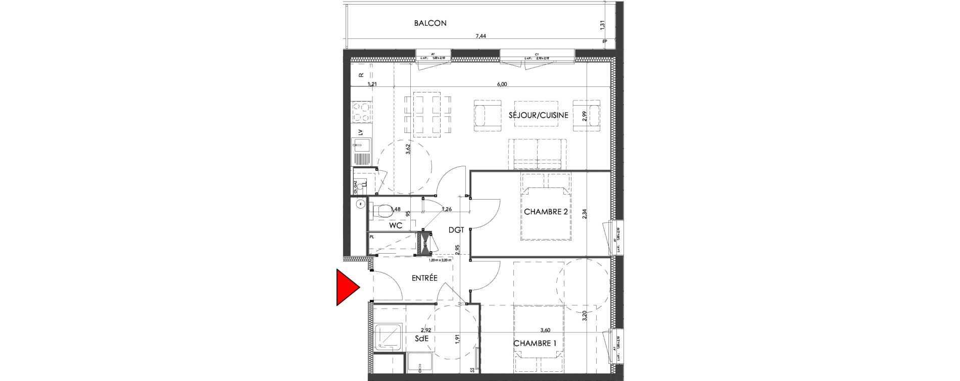 Appartement T3 de 57,31 m2 &agrave; Saran Centre