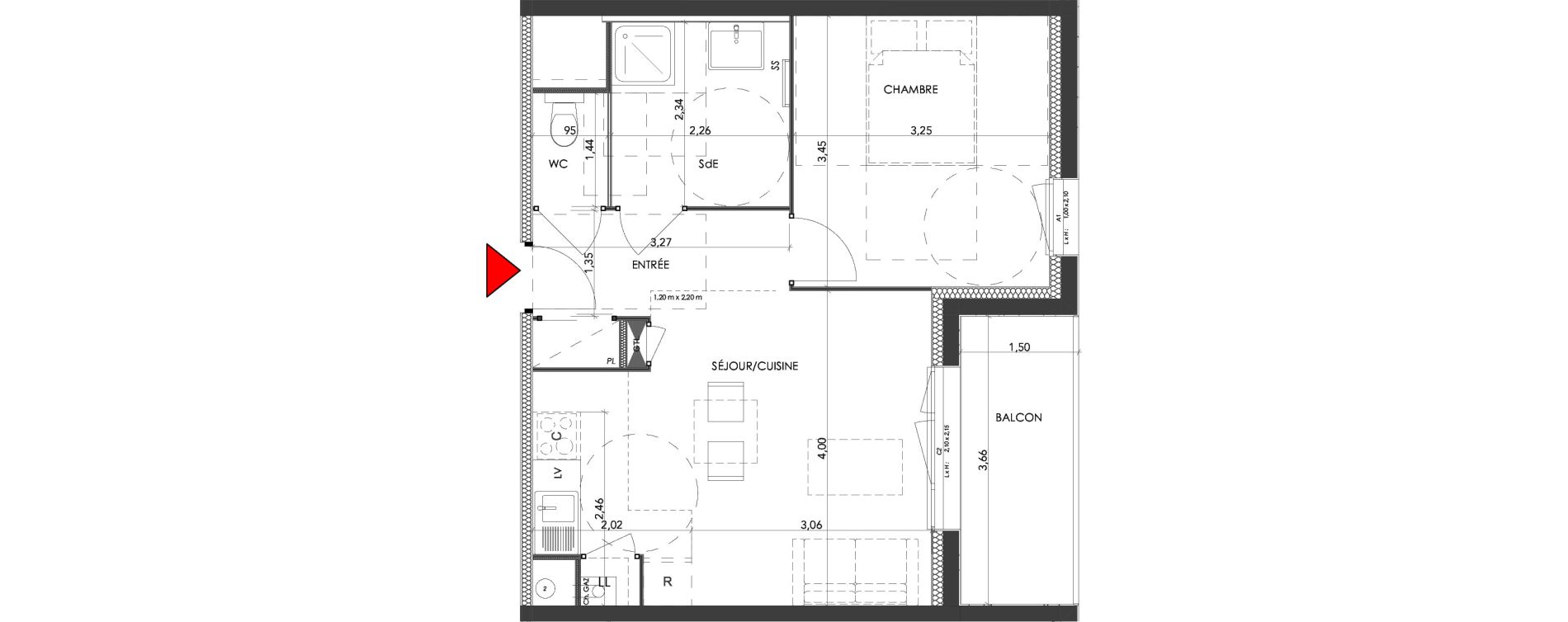 Appartement T2 de 40,78 m2 &agrave; Saran Centre