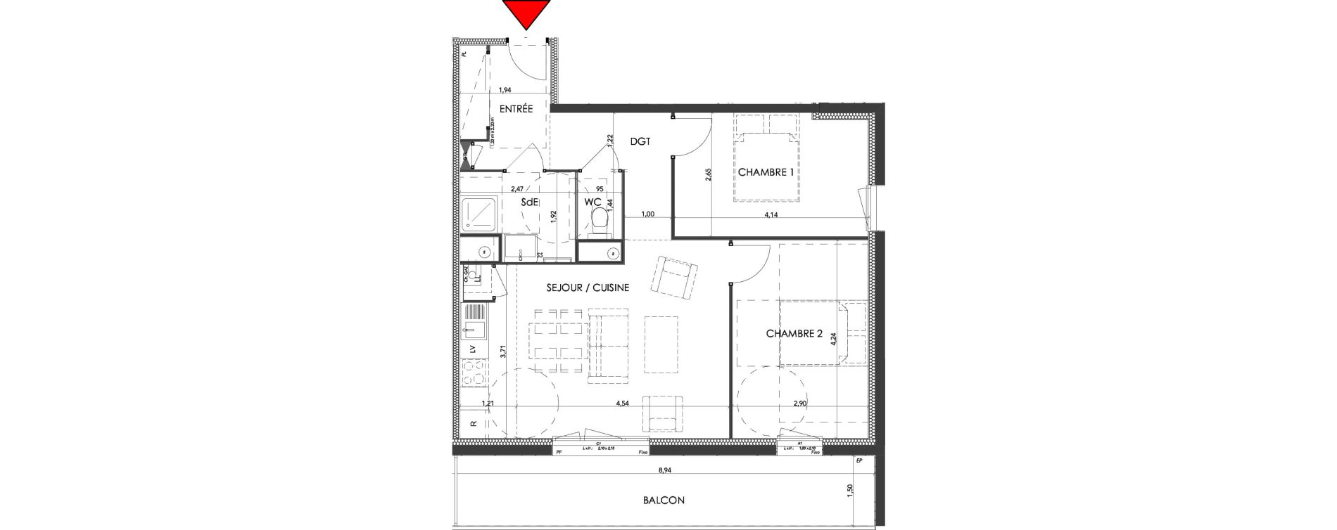 Appartement T3 de 60,76 m2 &agrave; Saran Centre