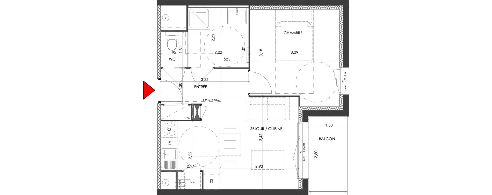 Appartement T2 de 37,12 m2 &agrave; Saran Centre