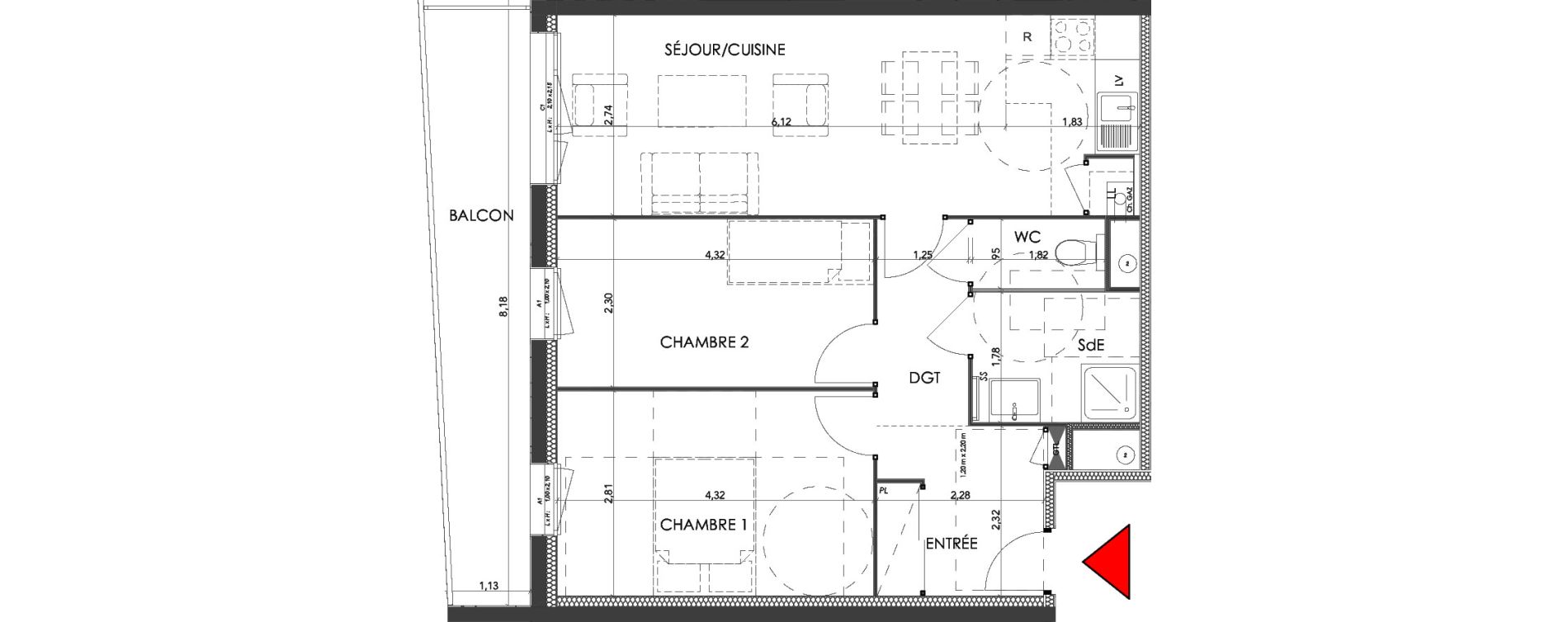 Appartement T3 de 58,44 m2 &agrave; Saran Centre