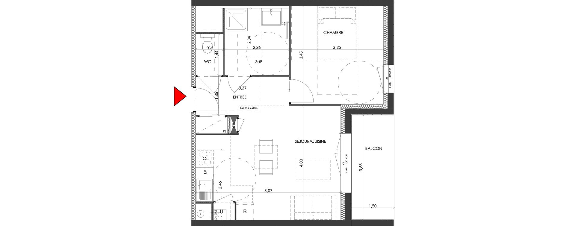 Appartement T2 de 40,80 m2 &agrave; Saran Centre