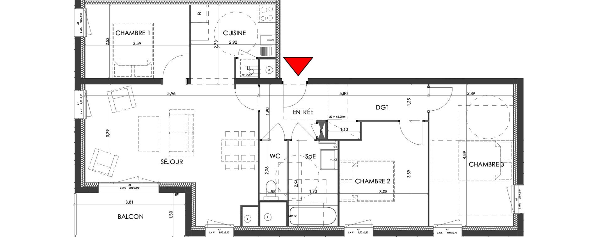 Appartement T4 de 80,09 m2 &agrave; Saran Centre