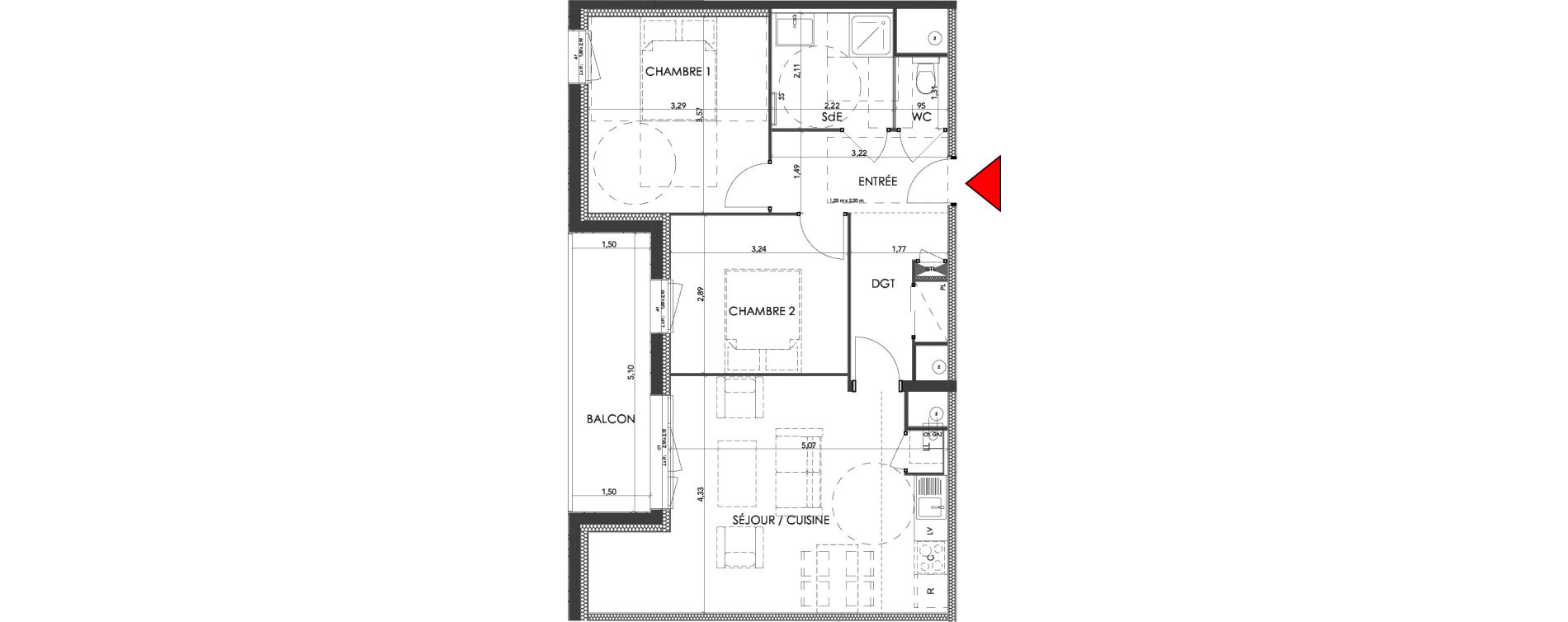 Appartement T3 de 59,85 m2 &agrave; Saran Centre