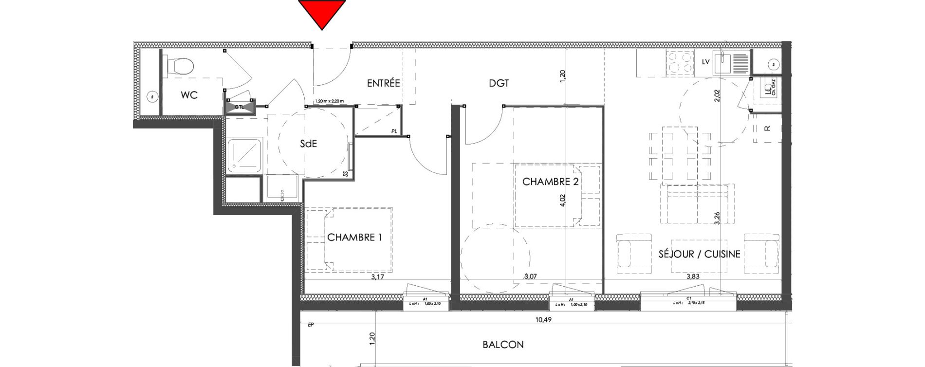 Appartement T3 de 59,30 m2 &agrave; Saran Centre