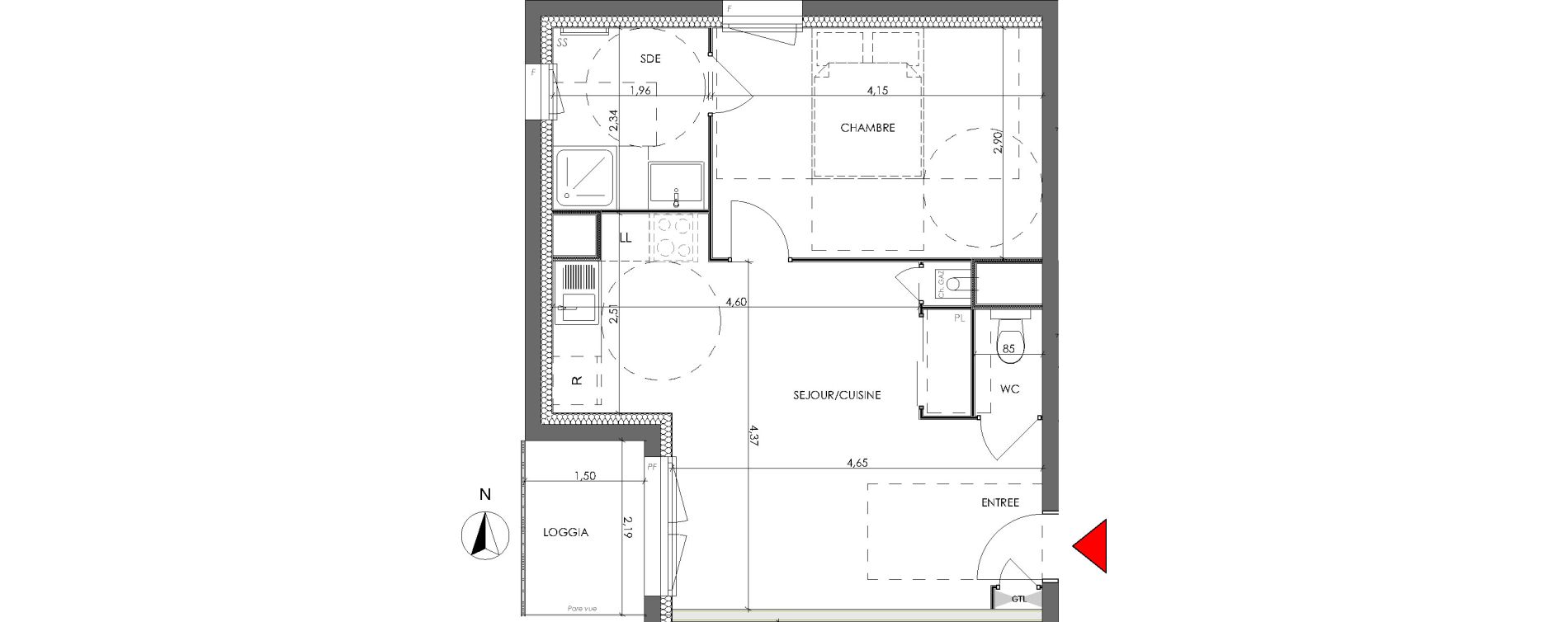 Appartement T2 de 39,62 m2 &agrave; Saran Centre