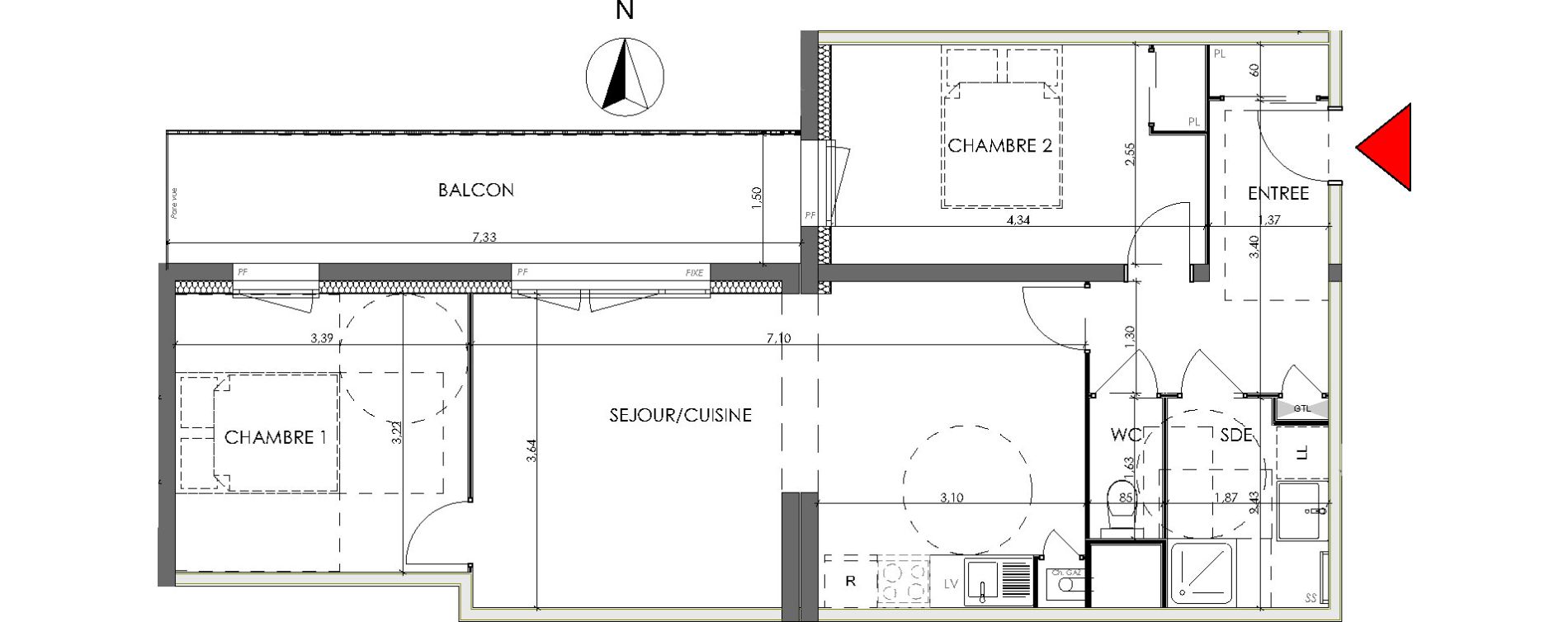 Appartement T3 de 60,68 m2 &agrave; Saran Centre