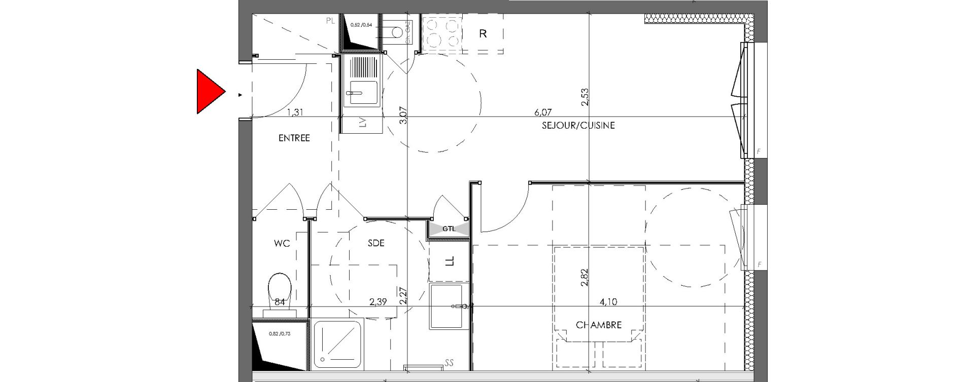 Appartement T2 de 38,15 m2 &agrave; Saran Centre