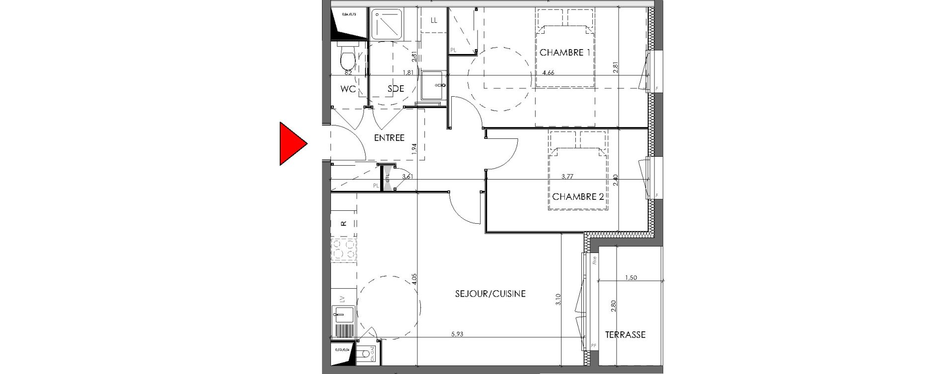 Appartement T3 de 55,43 m2 &agrave; Saran Centre