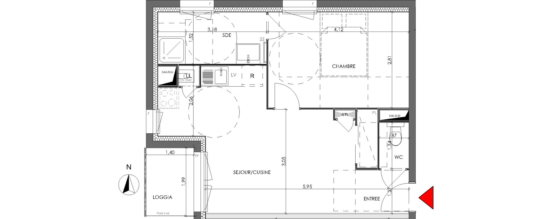 Appartement T2 de 38,59 m2 &agrave; Saran Centre