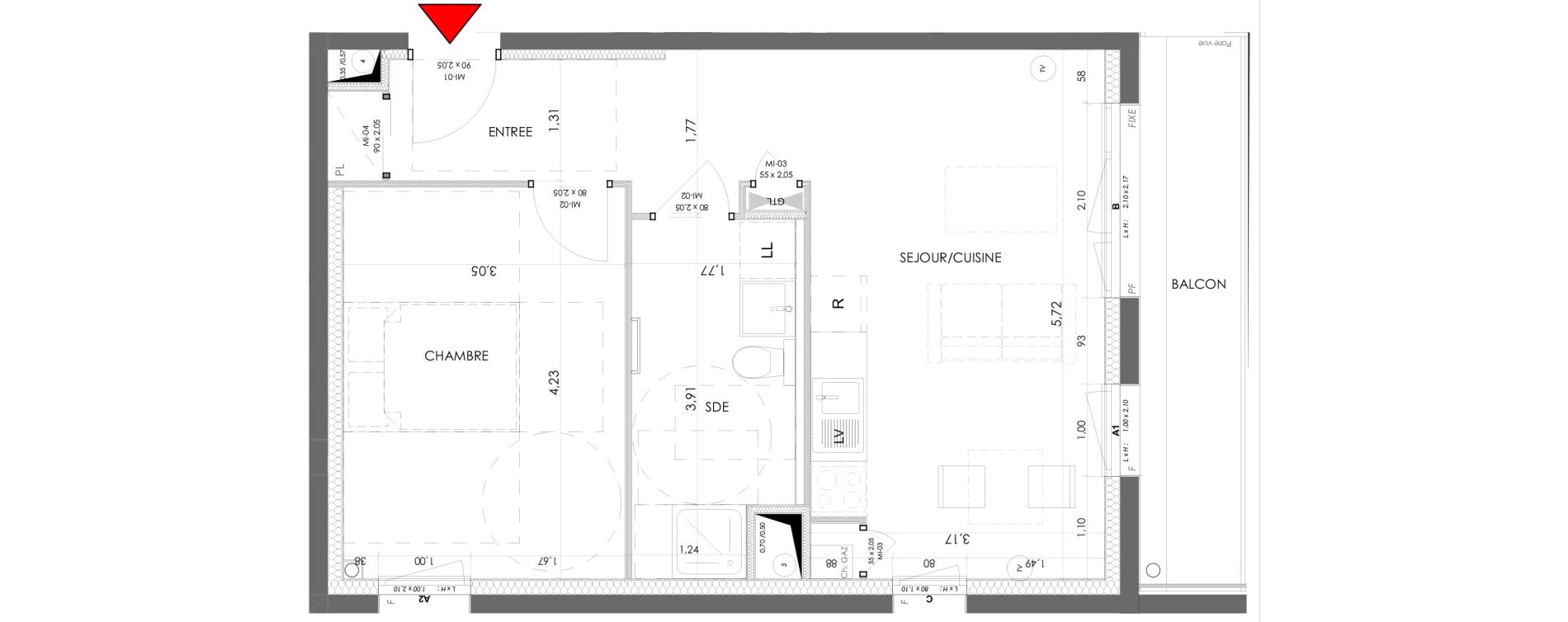Appartement T2 de 45,00 m2 &agrave; Saran Centre