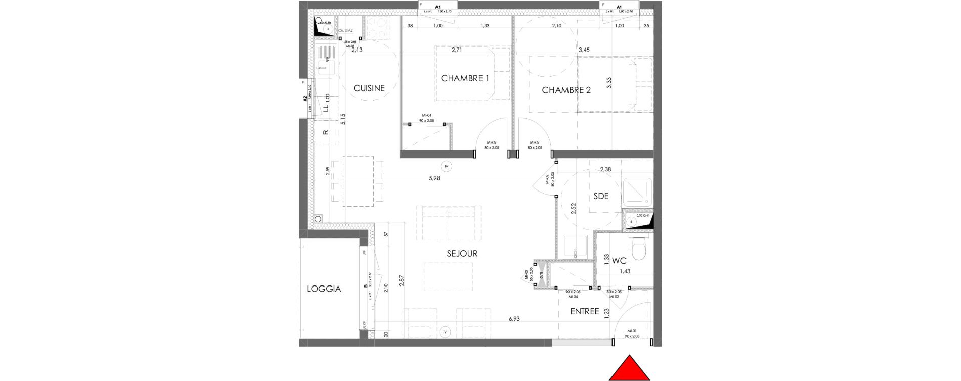 Appartement T3 de 59,82 m2 &agrave; Saran Centre