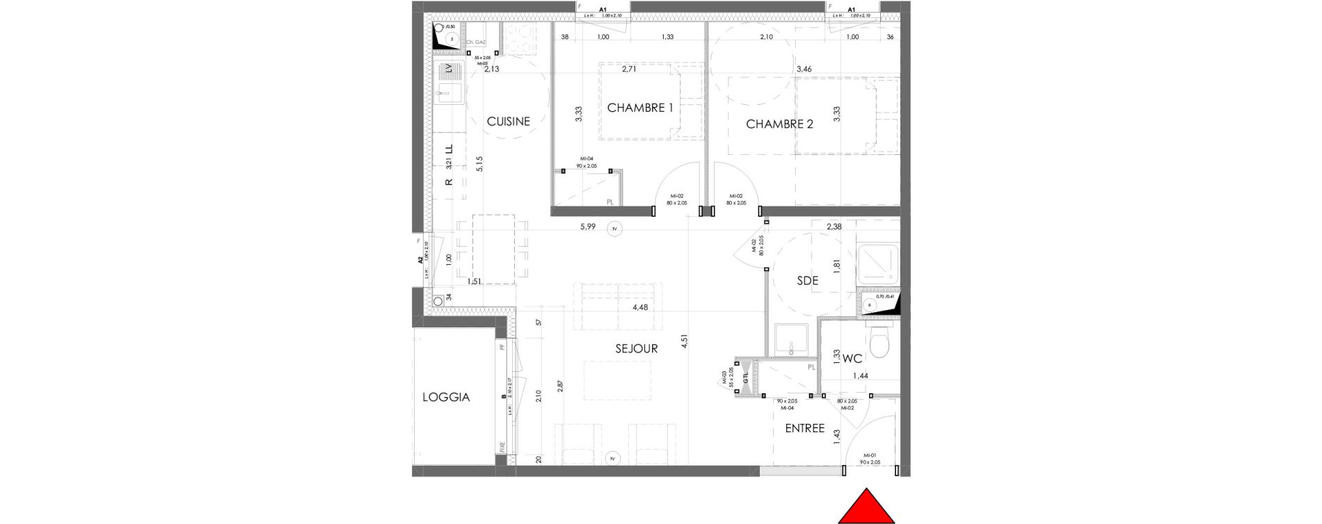 Appartement T3 de 59,98 m2 &agrave; Saran Centre