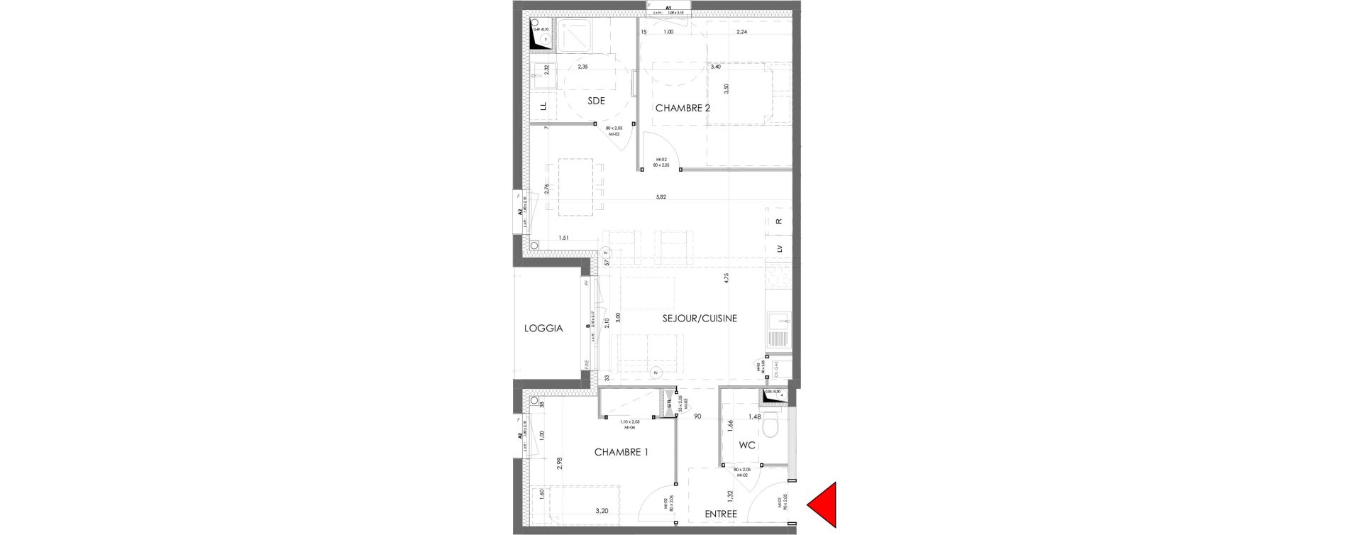 Appartement T3 de 58,02 m2 &agrave; Saran Centre