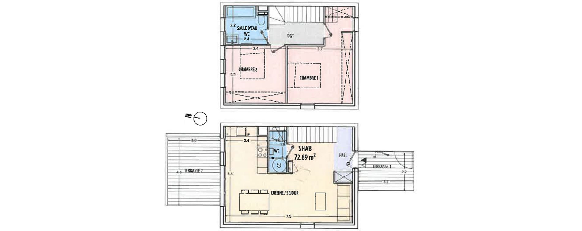 Duplex T4 de 72,89 m2 &agrave; Ajaccio Centre