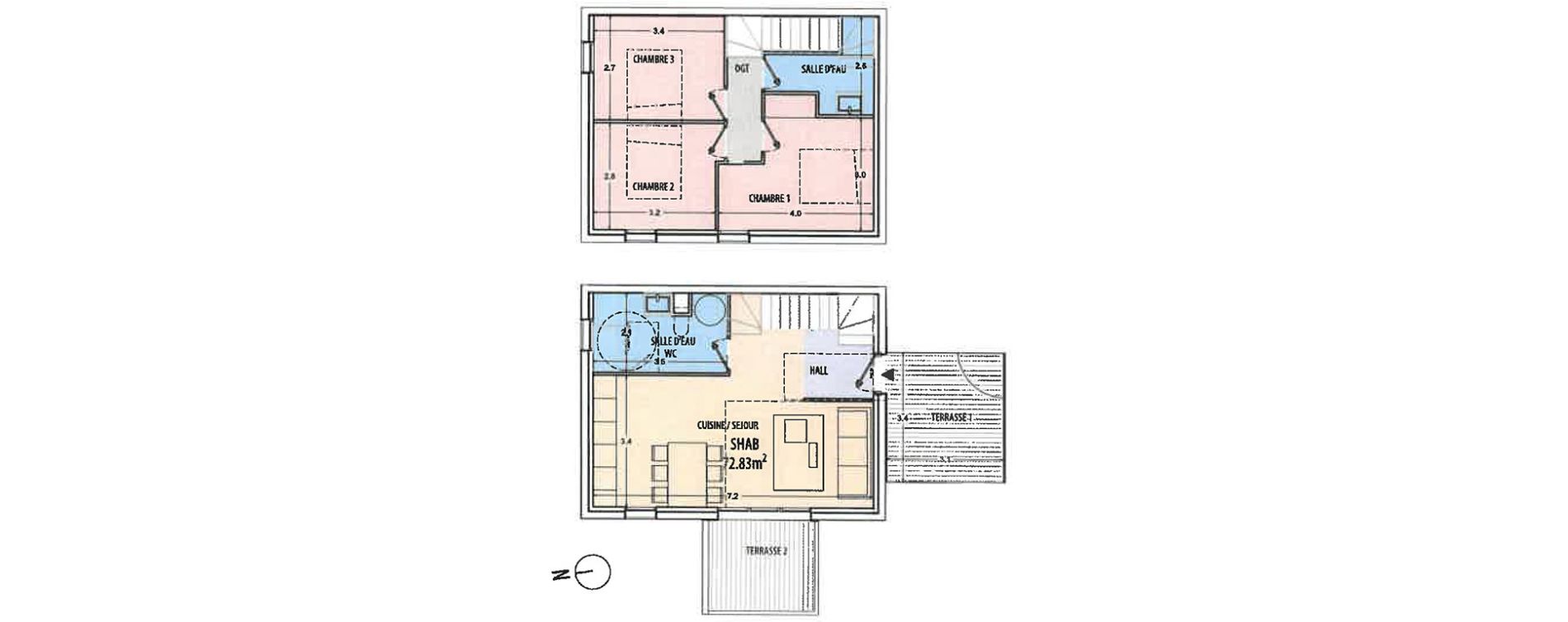 Duplex T3 de 72,83 m2 &agrave; Ajaccio Centre