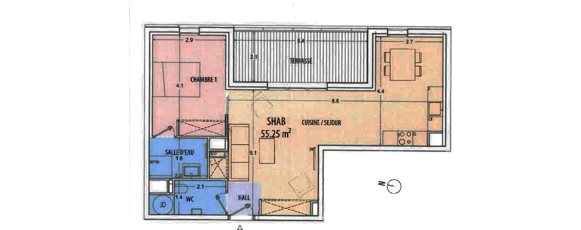 Appartement T3 de 55,25 m2 &agrave; Ajaccio Centre