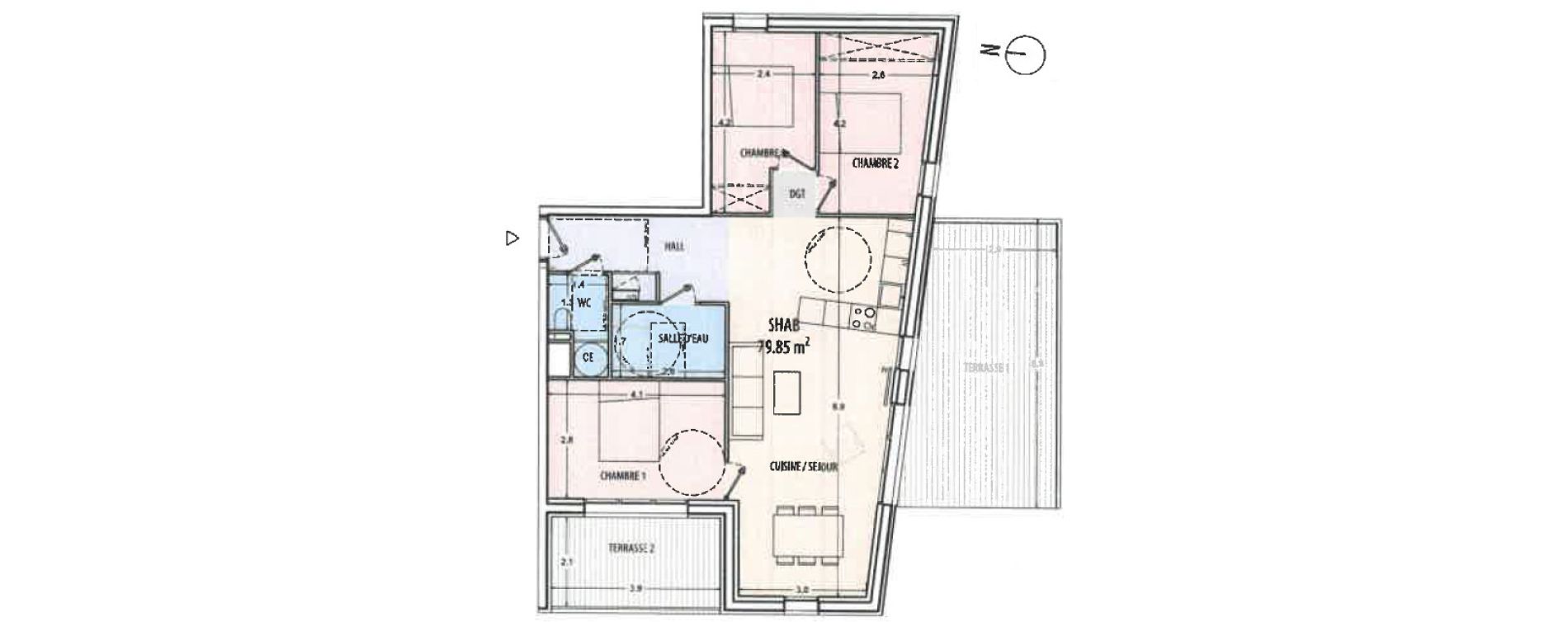 Appartement T4 de 79,85 m2 &agrave; Ajaccio Centre