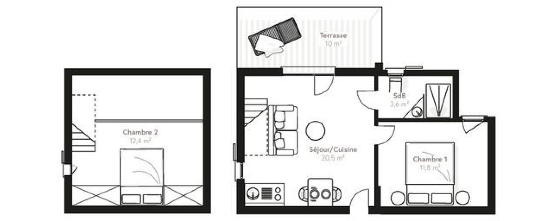 Maison T3 de 48,30 m2 &agrave; Lecci Centre