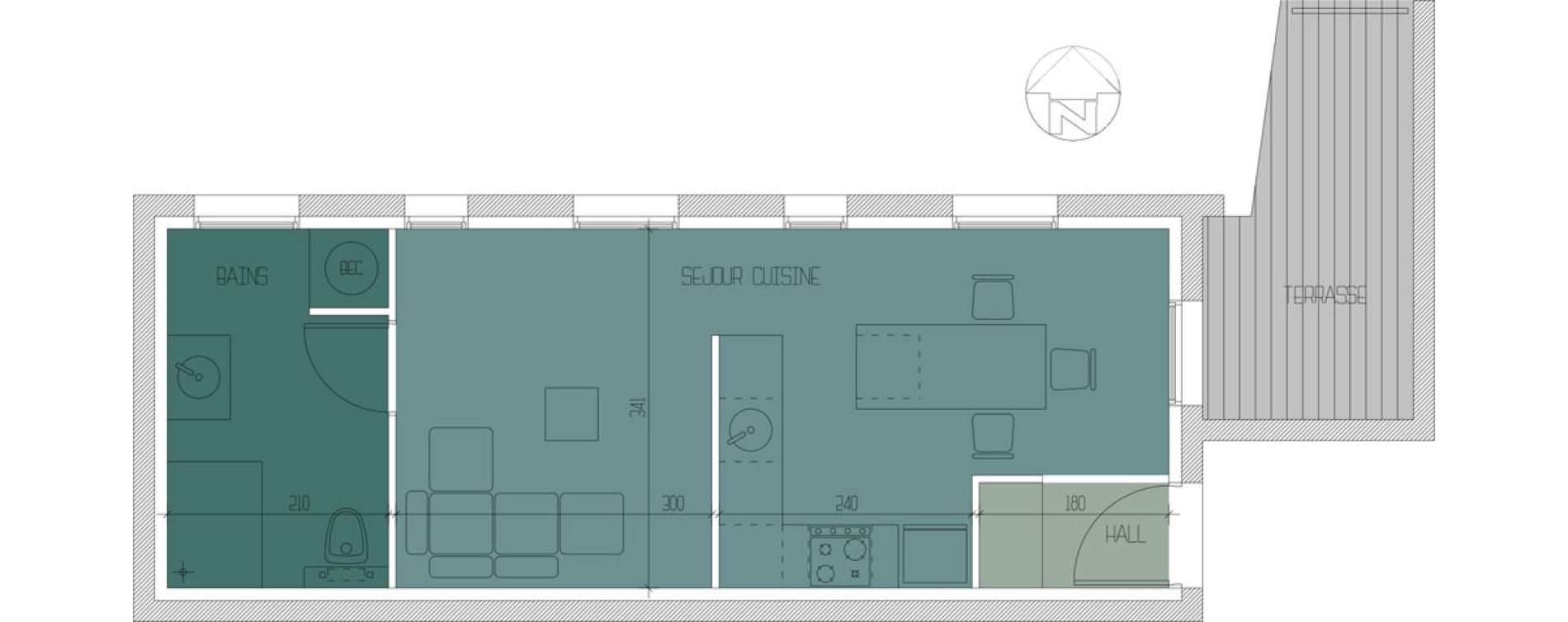 Appartement T1 de 31,77 m2 &agrave; Porto-Vecchio Centre