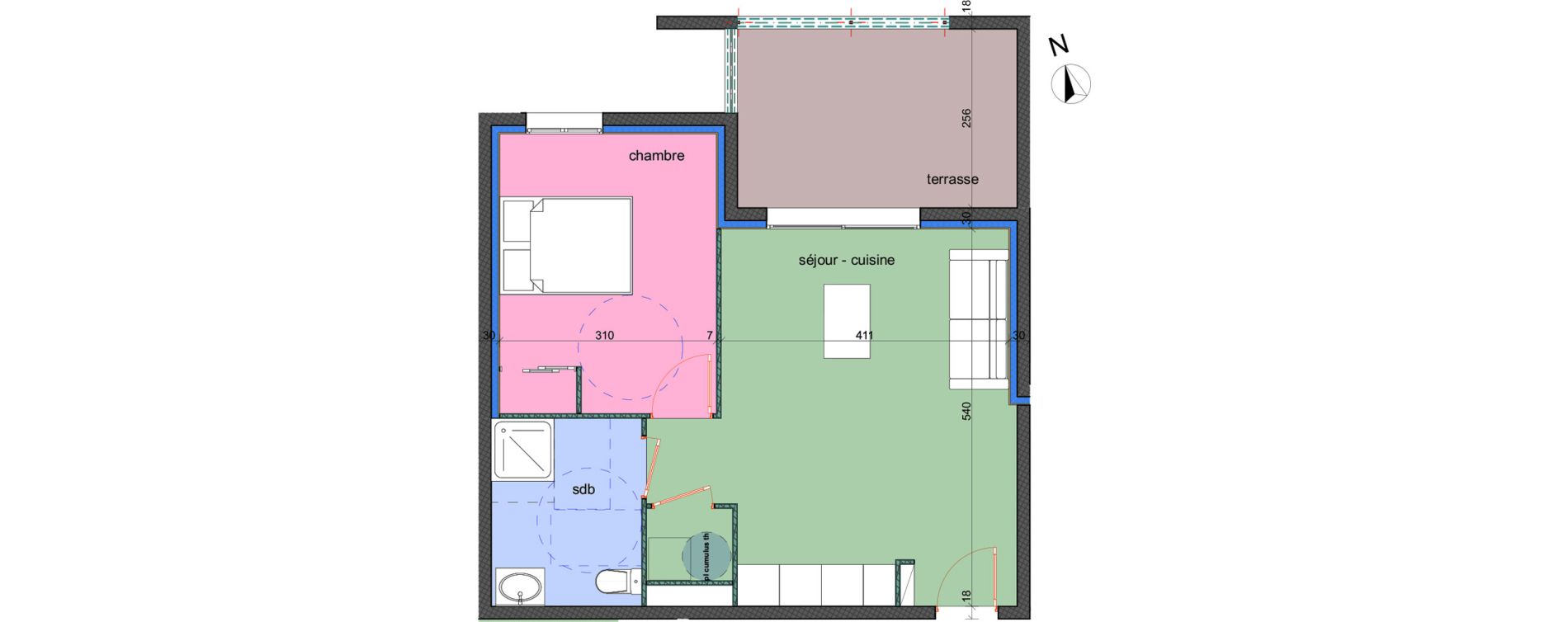 Appartement T2 de 43,00 m2 &agrave; Porto-Vecchio Centre