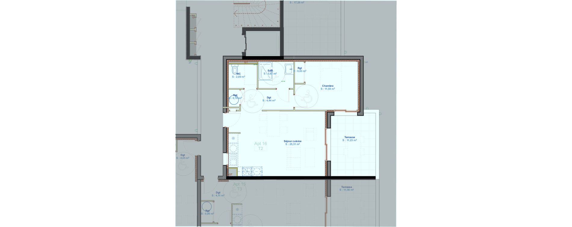 Appartement T2 de 49,57 m2 &agrave; Calvi Centre