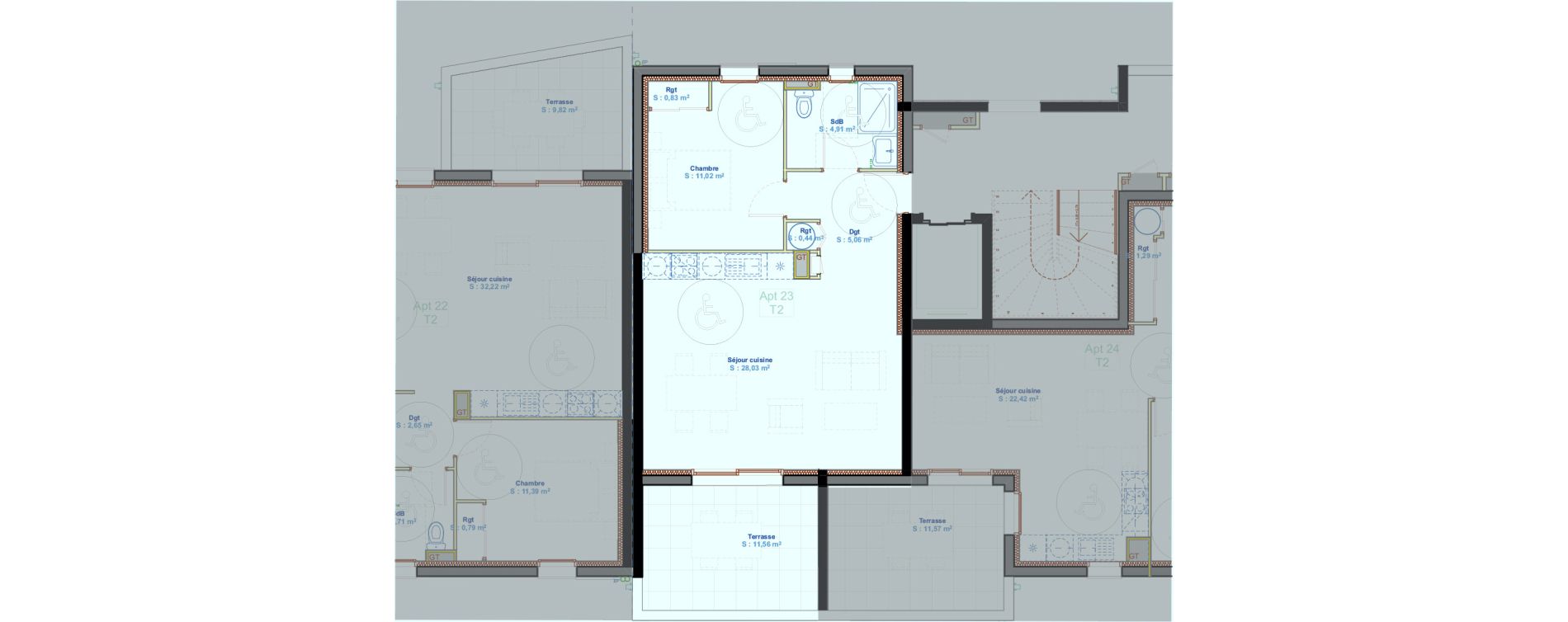 Appartement T2 de 50,29 m2 &agrave; Calvi Centre