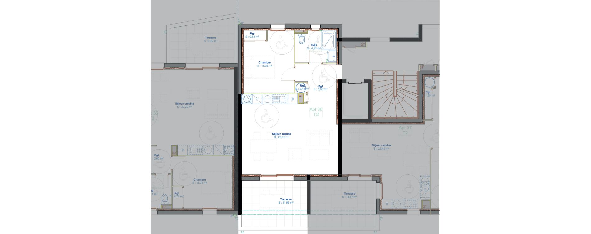 Appartement T2 de 50,29 m2 &agrave; Calvi Centre