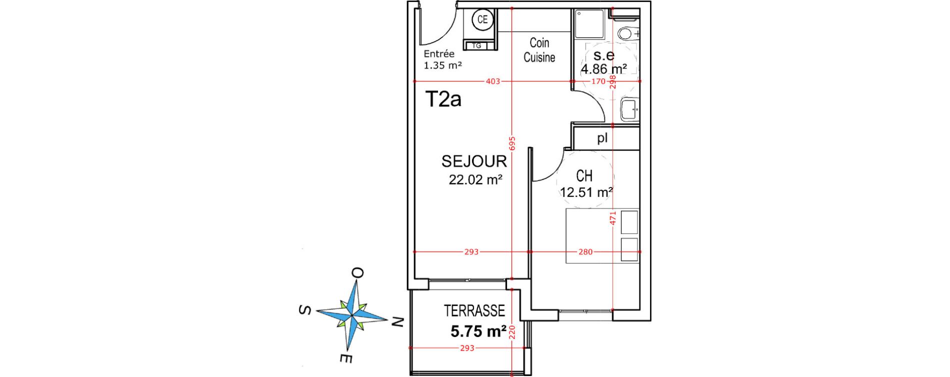 Appartement T2 de 41,38 m2 &agrave; Castellare-Di-Casinca Centre