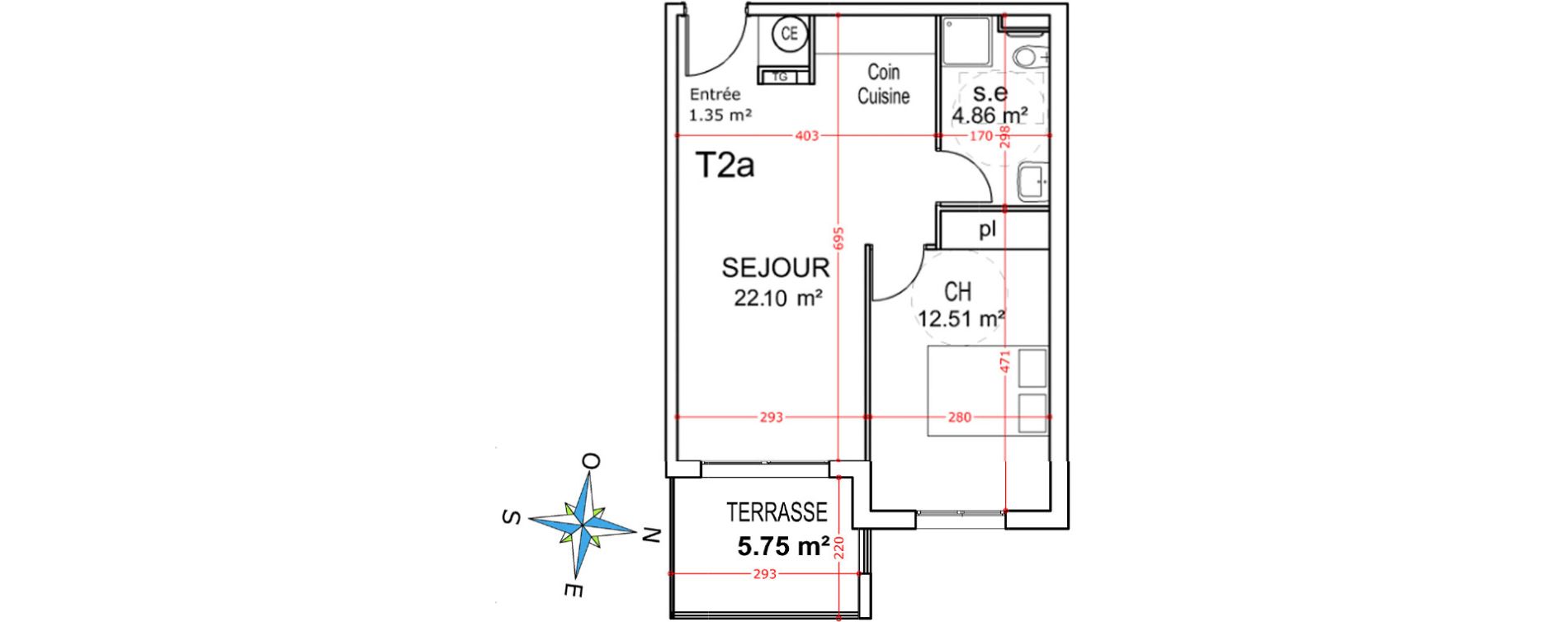Appartement T2 de 41,63 m2 &agrave; Castellare-Di-Casinca Centre