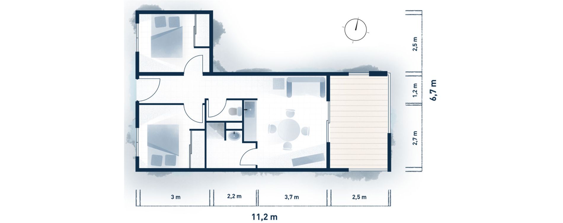 Appartement T3 de 38,17 m2 &agrave; Linguizzetta Centre
