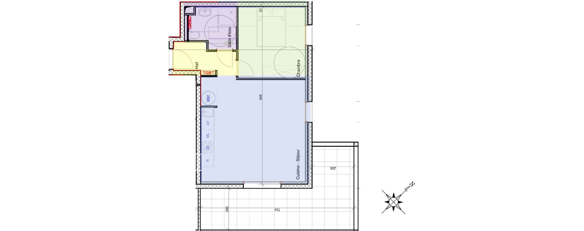 Appartement T2 de 44,20 m2 &agrave; Monte Centre