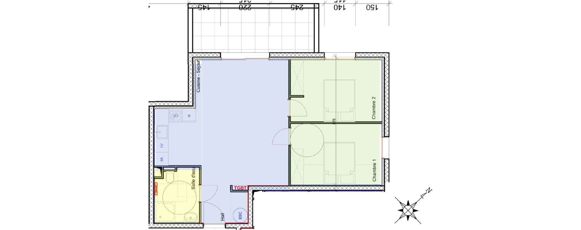 Appartement T3 de 59,40 m2 &agrave; Monte Centre