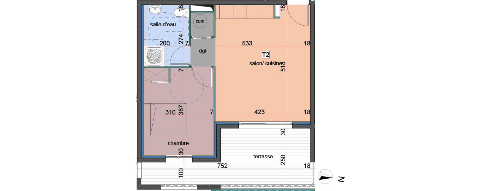 Appartement T2 de 41,85 m2 &agrave; Penta-Di-Casinca Centre