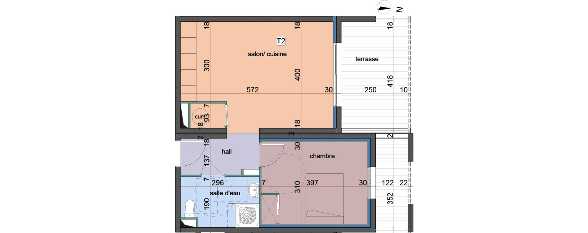 Appartement T2 de 44,60 m2 &agrave; Penta-Di-Casinca Centre
